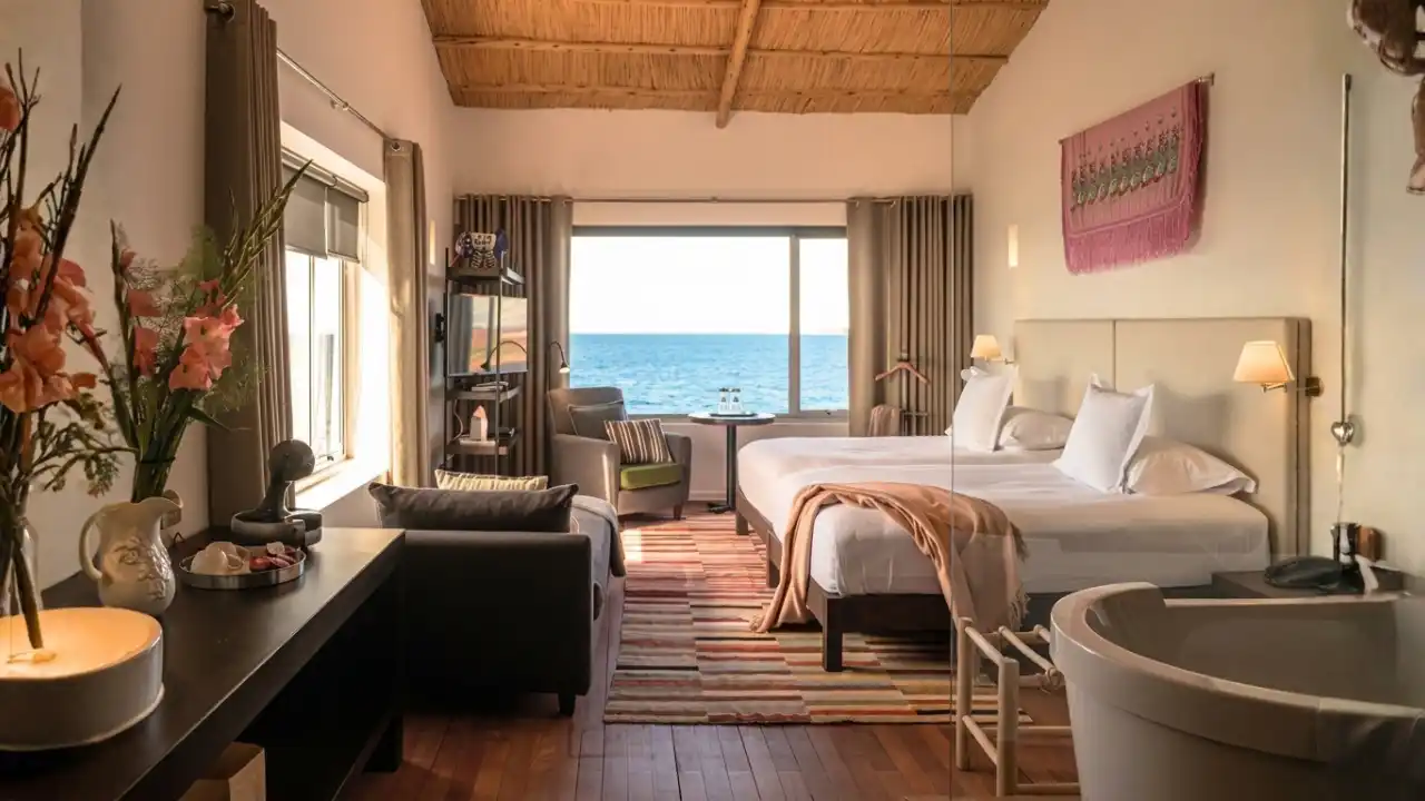 A double lake view all-inclusive room.