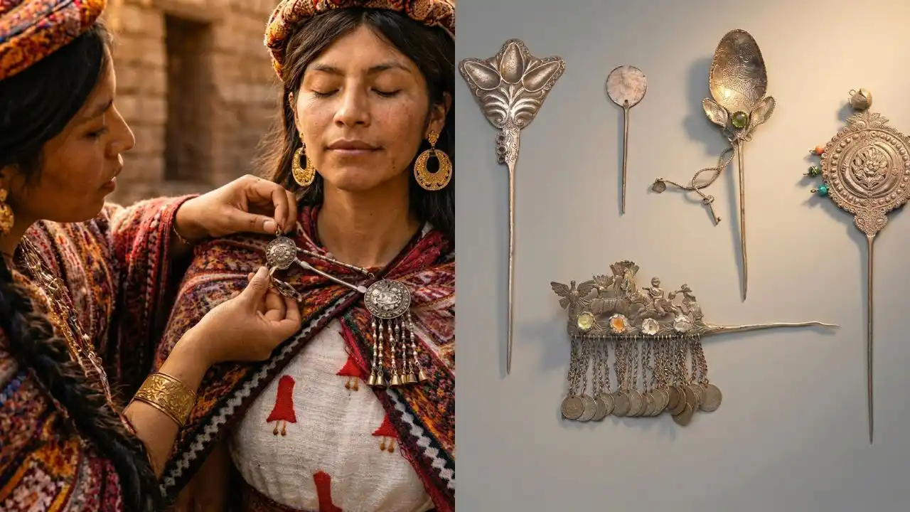 The Tupu or stately pin used to fasten the lliclla.