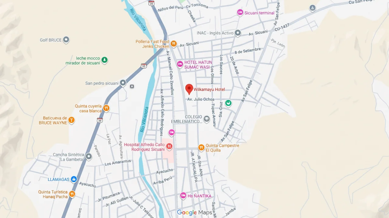 Location map of Wilkamayu Hotel